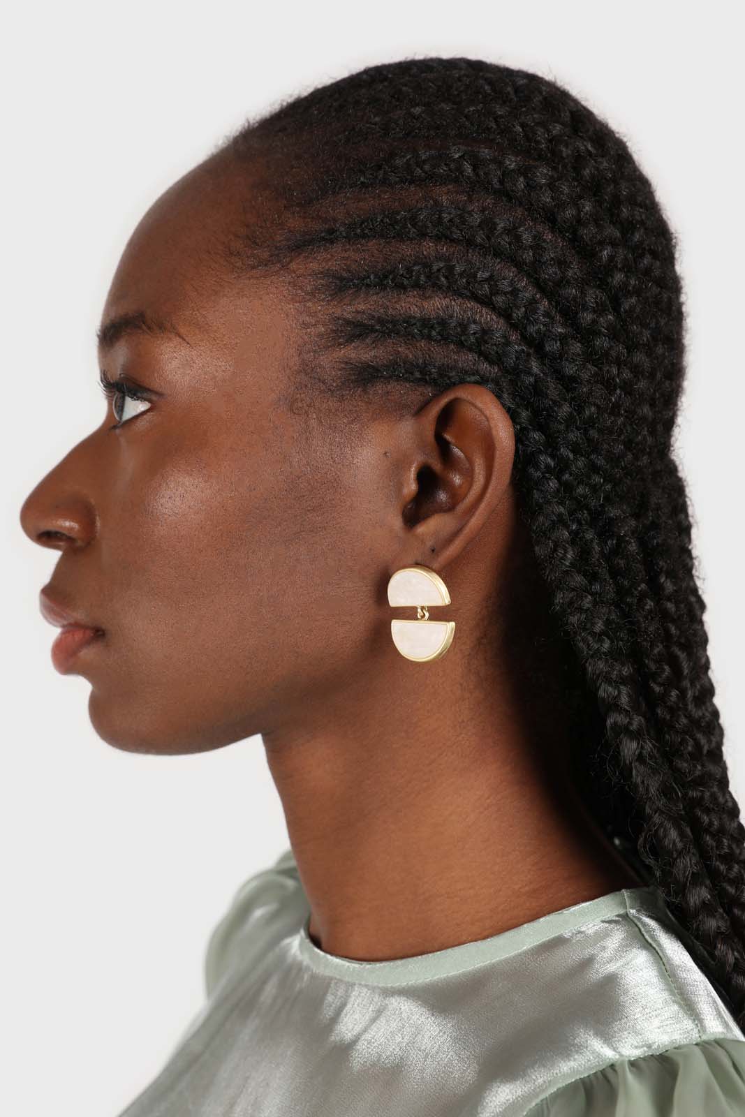 Ivory split circle earrings