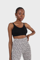 Black ribbed bra top