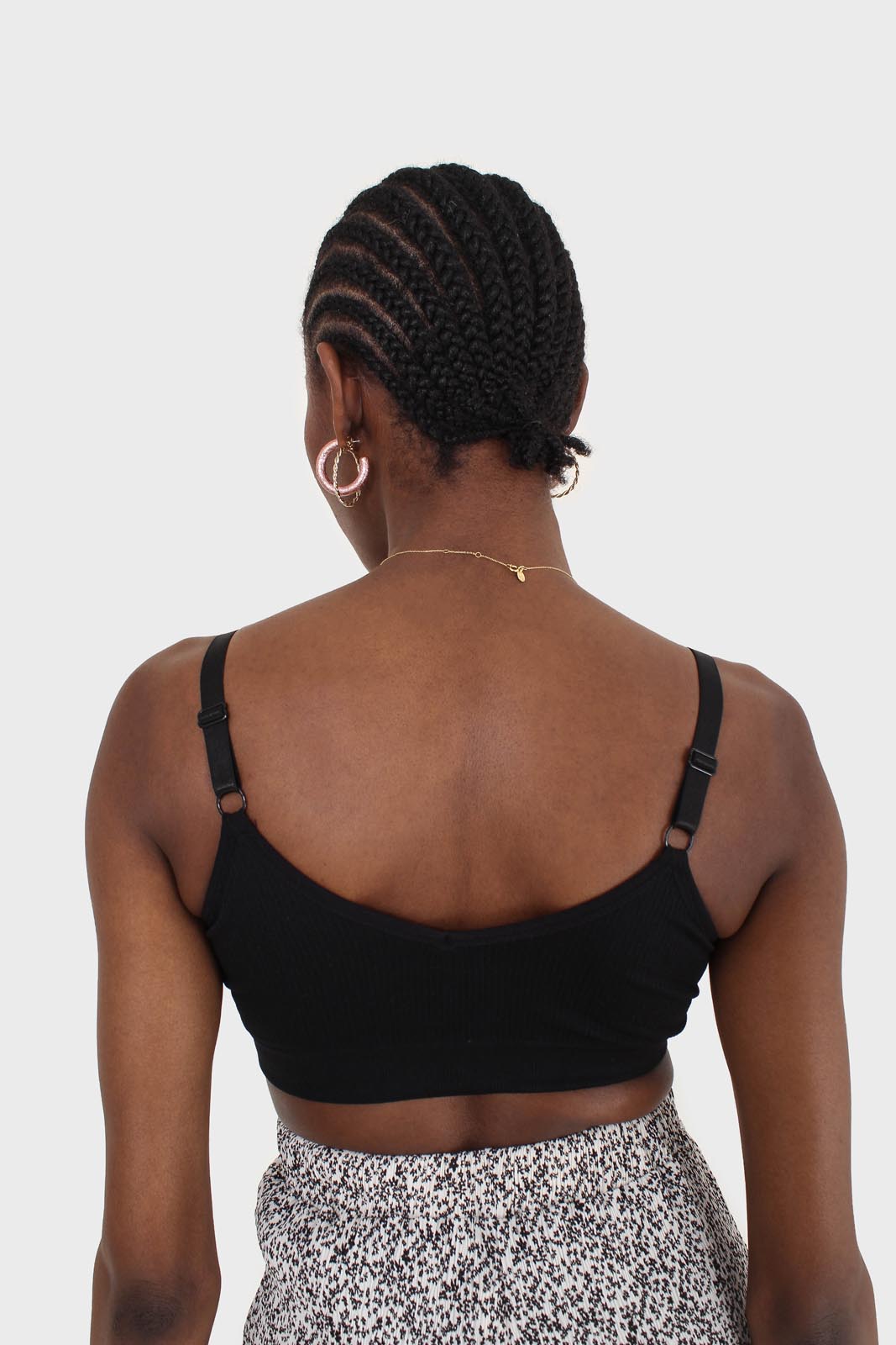 Black ribbed bra top