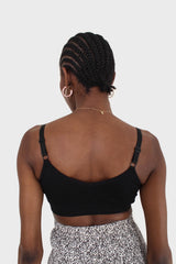 Black ribbed bra top