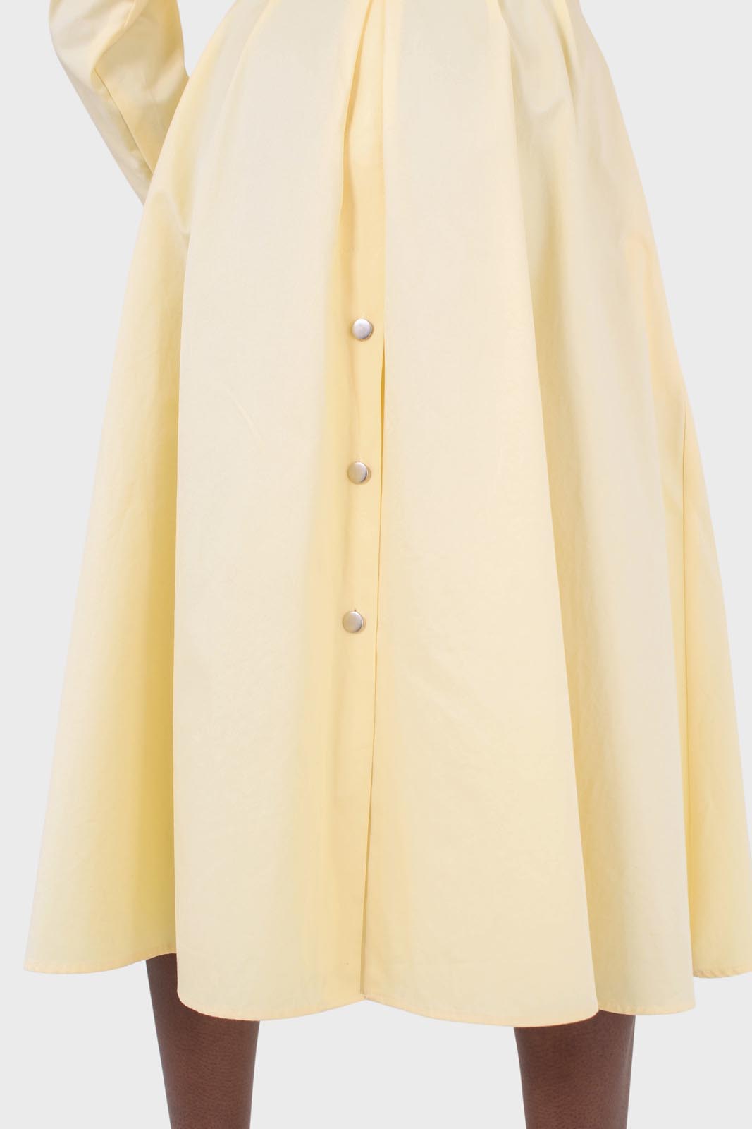Lemon button front utility maxi dress