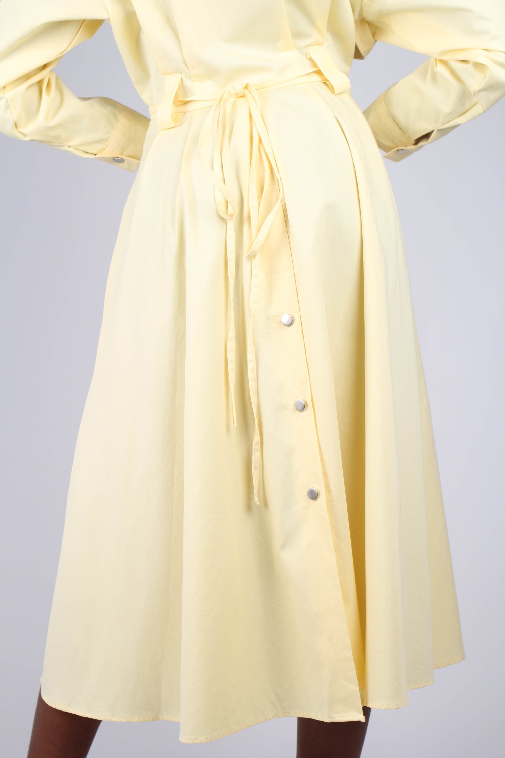 Lemon button front utility maxi dress