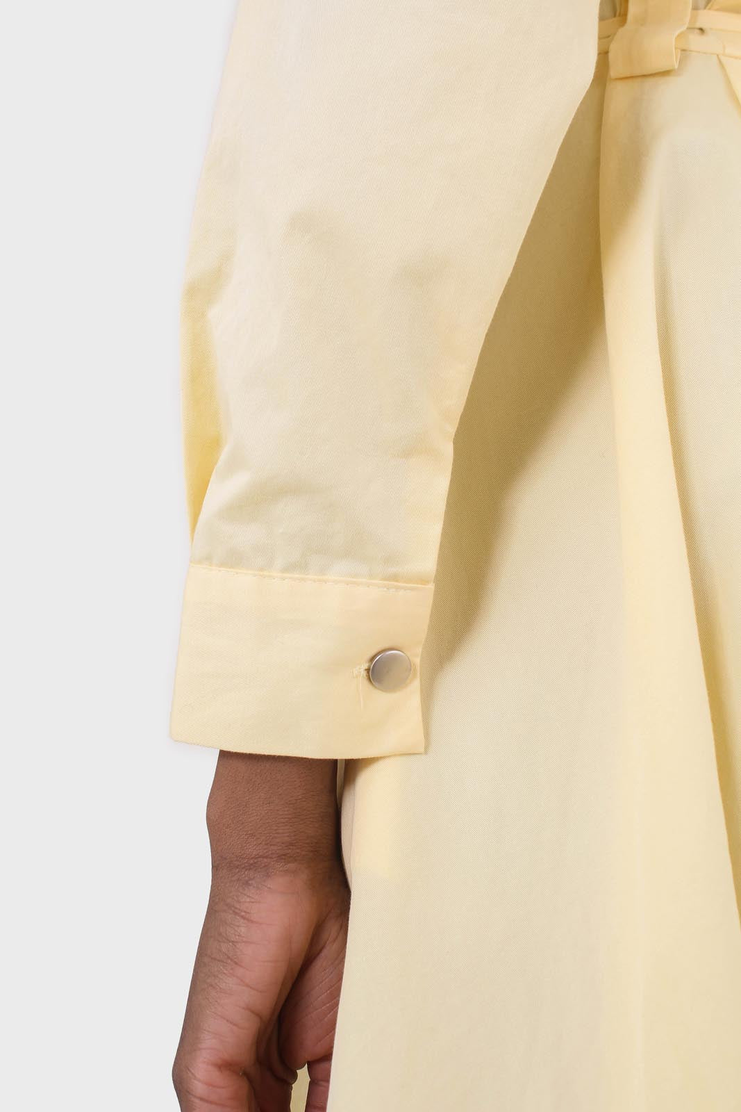 Lemon button front utility maxi dress