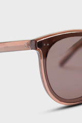 Burgundy thick frame classic round sunglasses