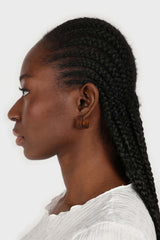 Tortoise shell thick square hoop earrings