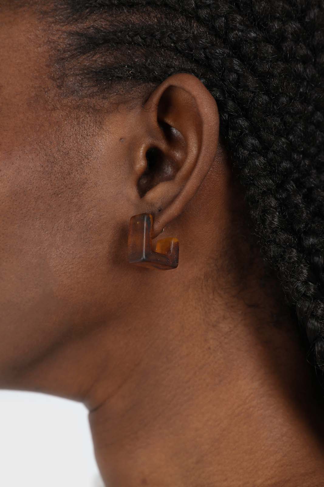 Tortoise shell thick square hoop earrings