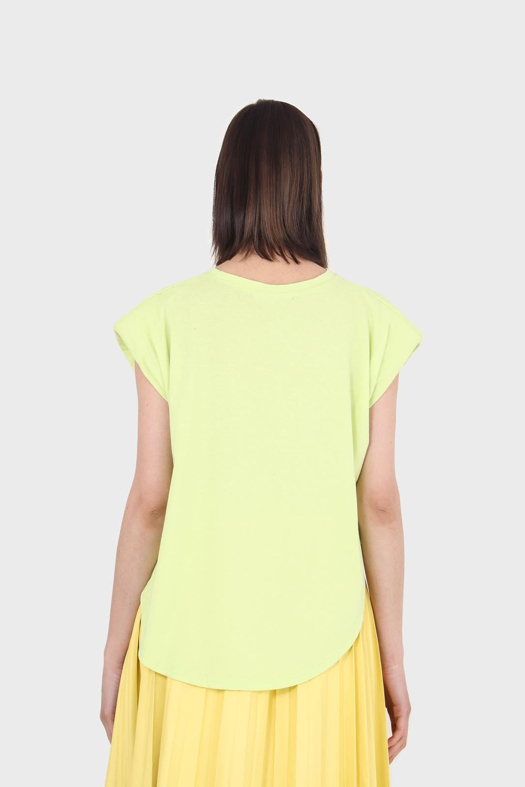 Green high low hem padded muscle tee