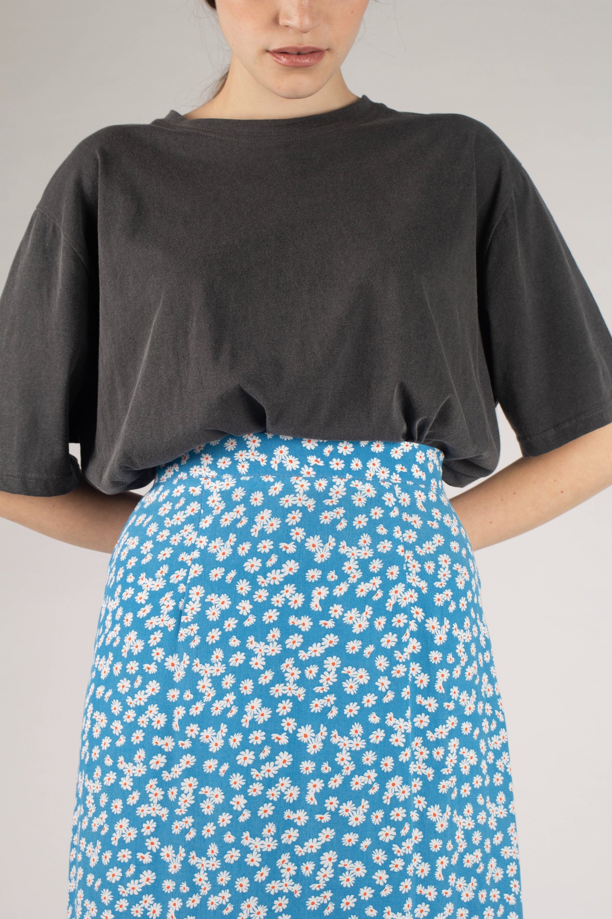 Charcoal loose fit t-shirt - set