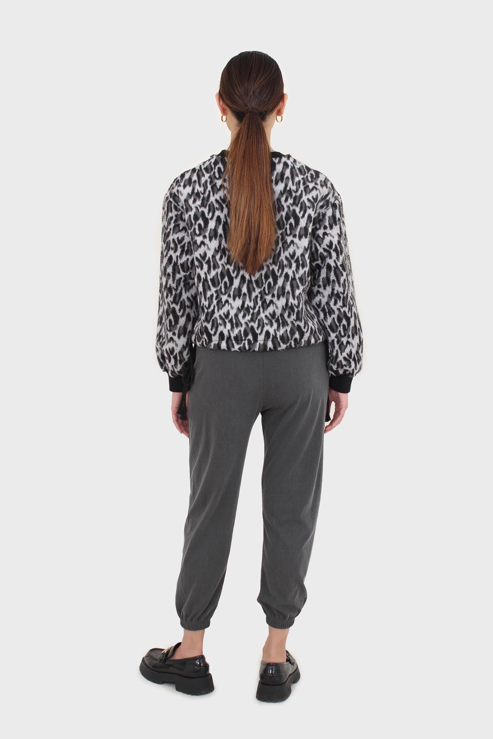 Charcoal loose fit sweatpants - set