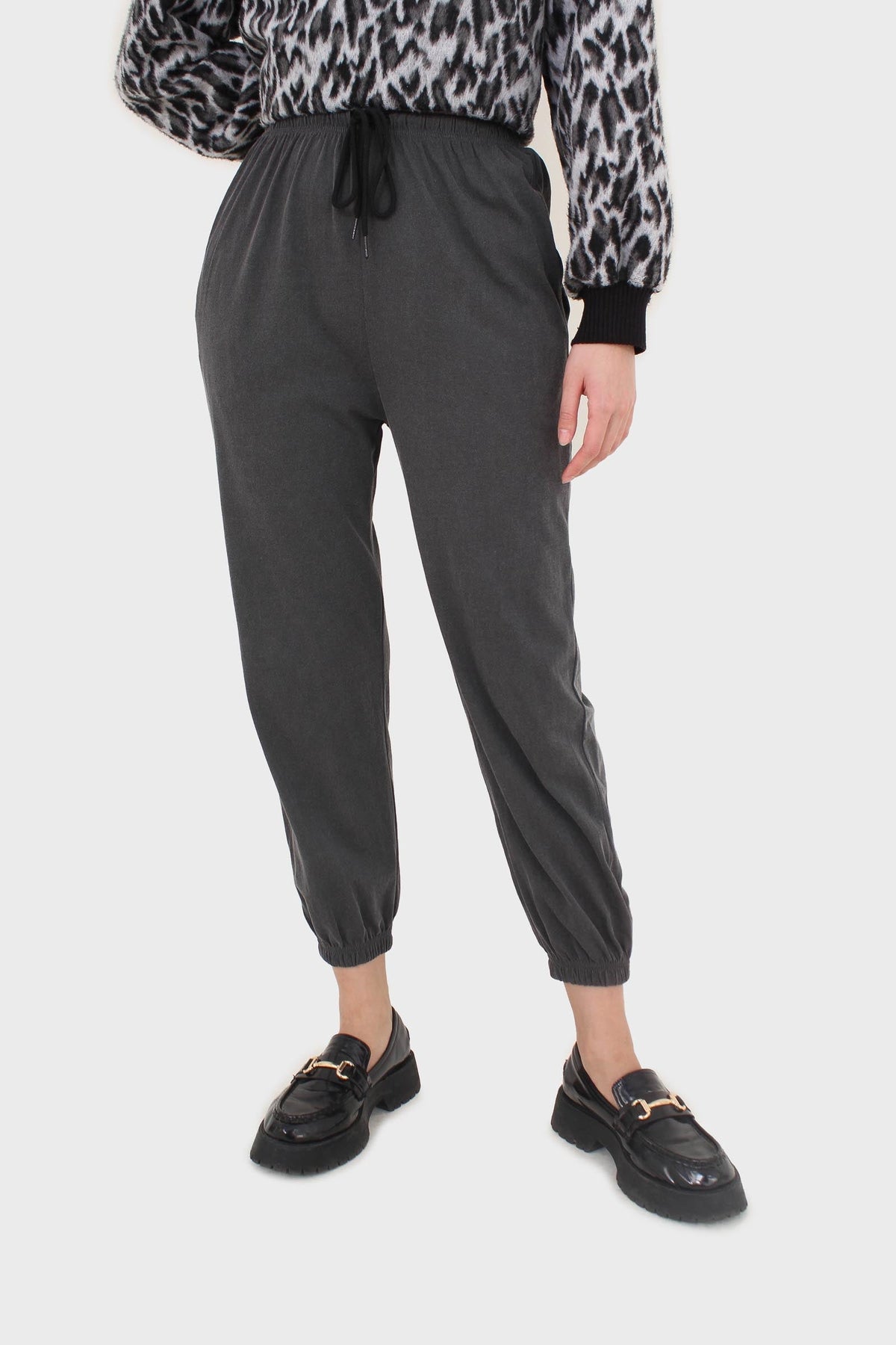 Charcoal loose fit sweatpants - set