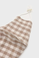 Beige gingham face mask