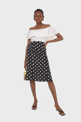 Ivory off shoulder large tier peasant top