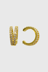Gold pave double tier ear cuff - 8mm