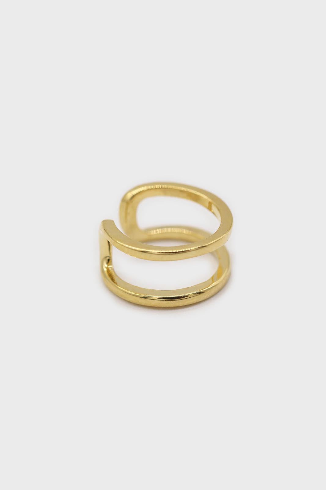 Gold simple double tier ear cuff - 8mm