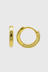 Gold simple hoop huggie earrings - 9mm
