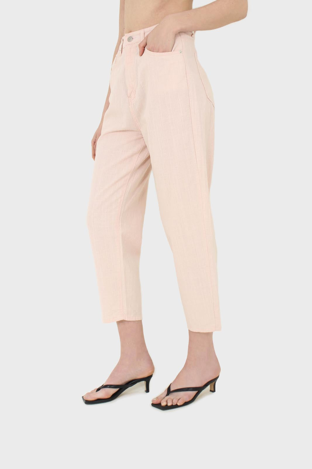 Pale pink loose fit boyfriend jeans - 3676