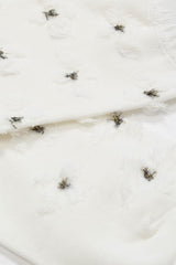 White tufted daisy socks