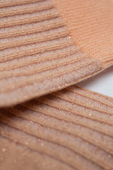 Sherbet orange metallic vertical stripe socks