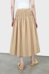 Dark beige ruched waist skirt