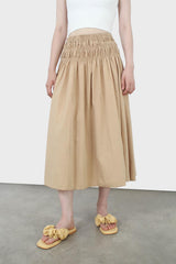 Dark beige ruched waist skirt