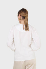 Ivory corset chest silky blouse