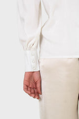 Ivory corset chest silky blouse