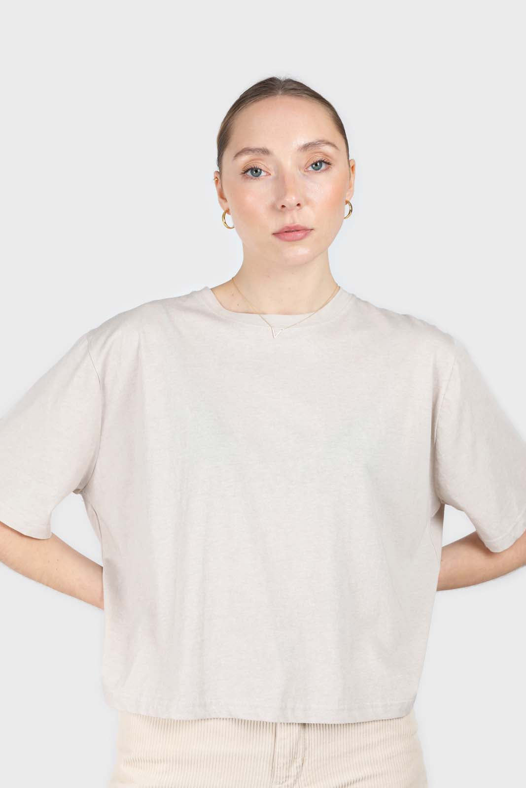 Beige loose fit t-shirt - set
