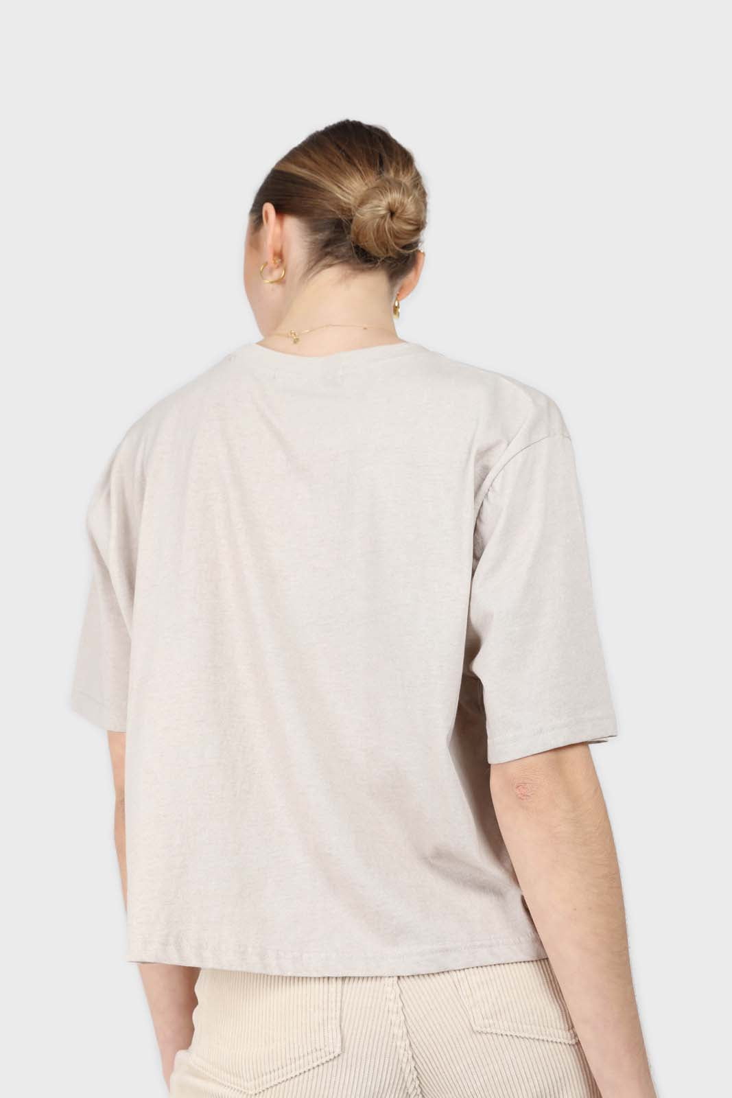 Beige loose fit t-shirt - set