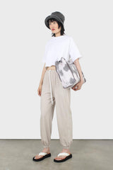 Beige loose fit sweatpants - set