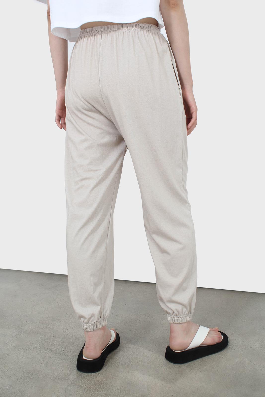 Beige loose fit sweatpants - set