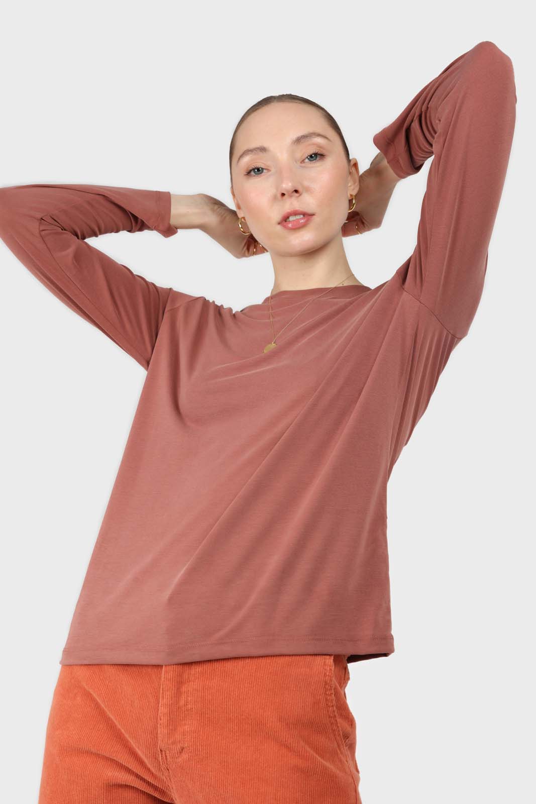 Rust high neck perfect long sleeved tee