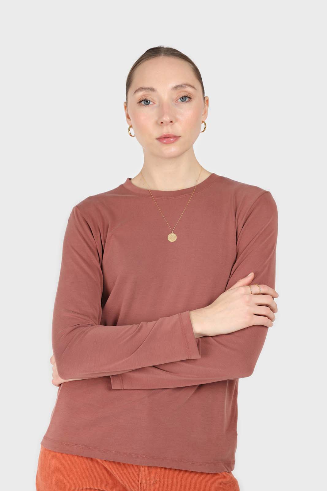Rust high neck perfect long sleeved tee