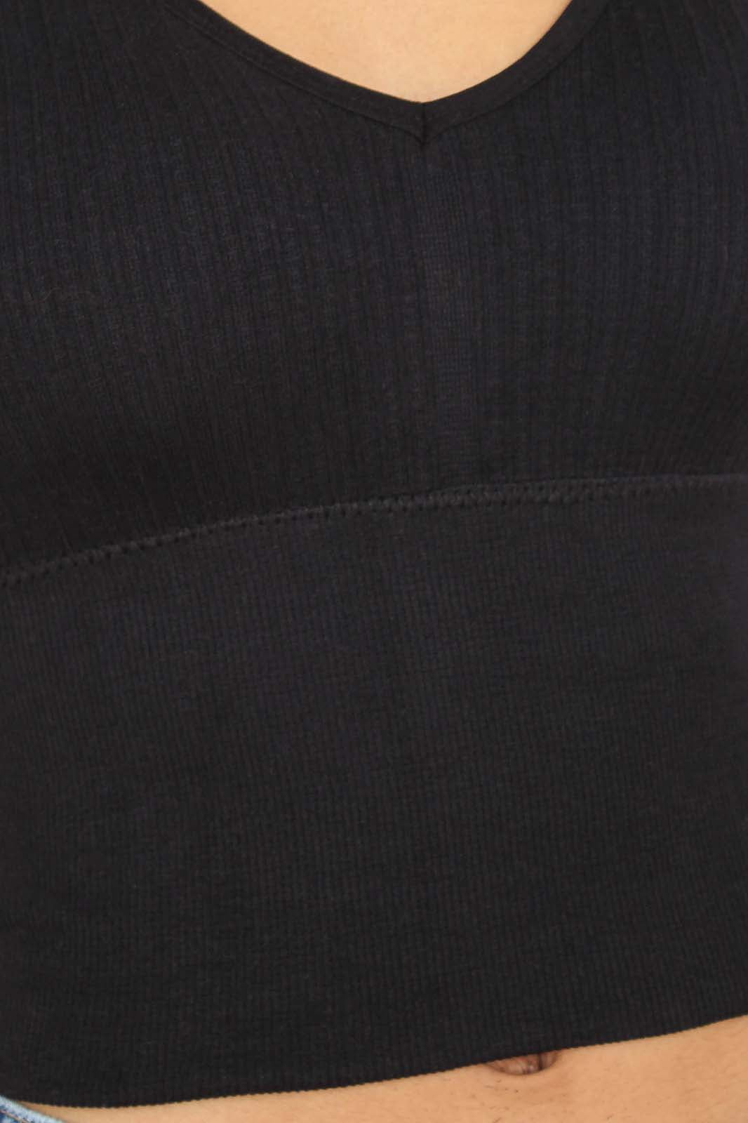 Black ribbed tank top