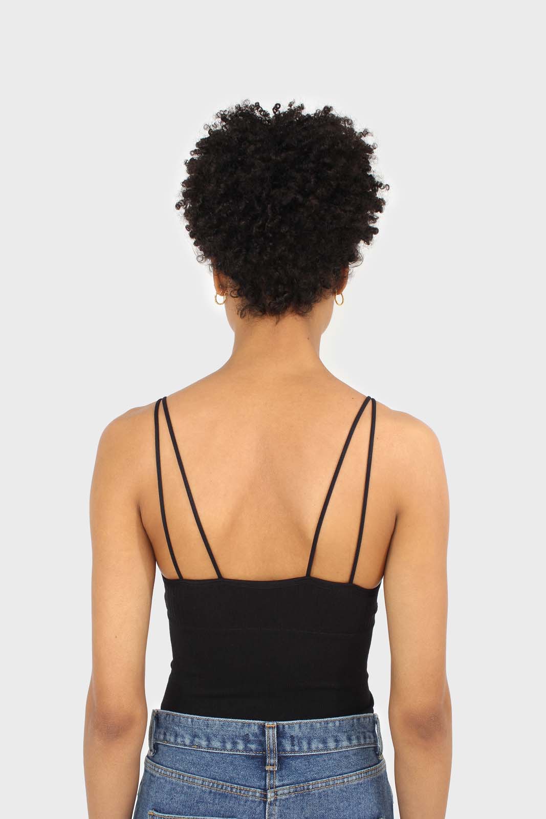 Black ribbed tank top