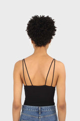 Black ribbed tank top