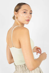 Mint ribbed tank top