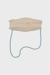 Blue, pink and yellow face mask holder