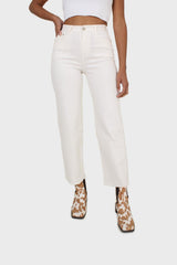 Ivory straight raw cut wide fit jeans - 839