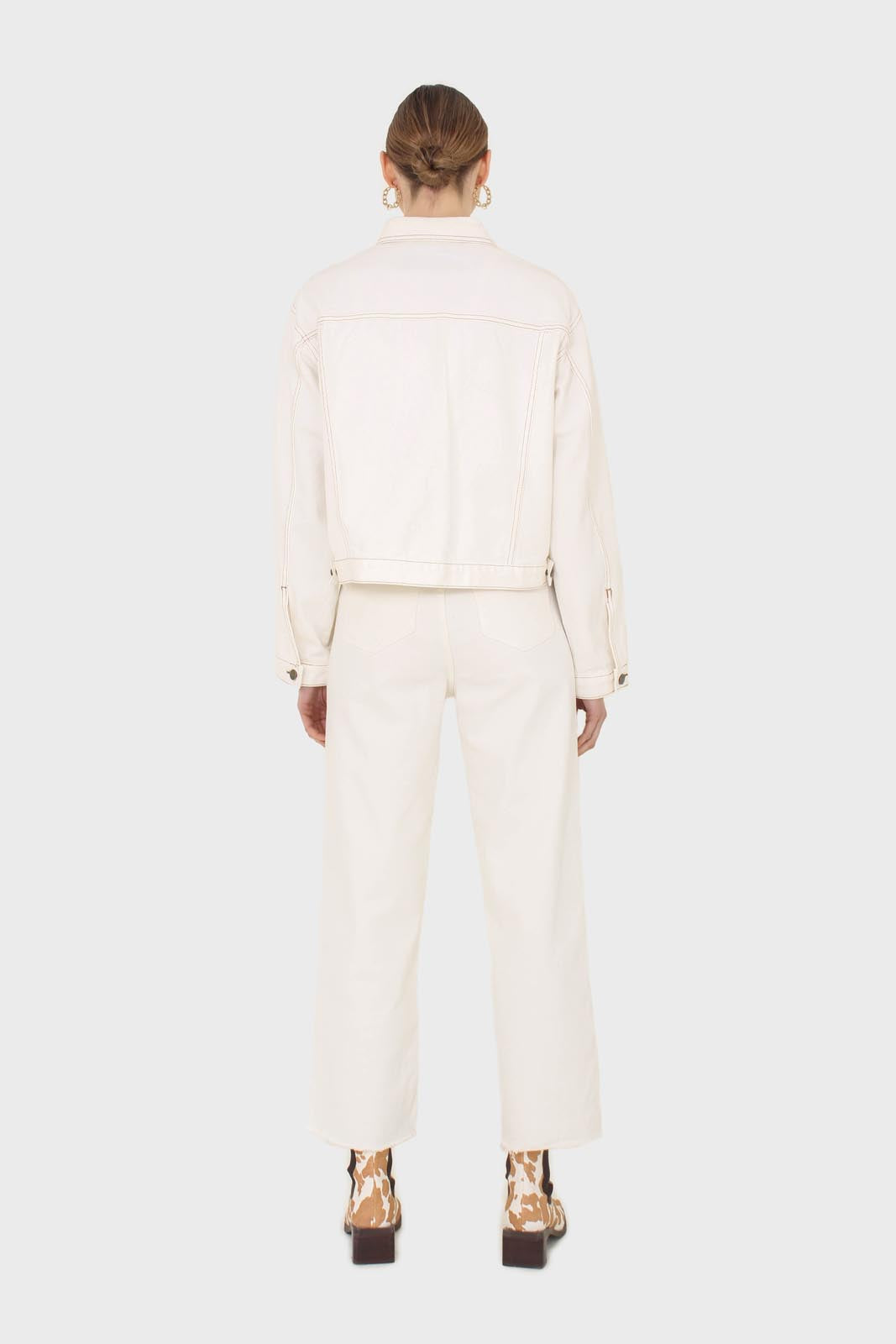 Ivory straight raw cut wide fit jeans - 839