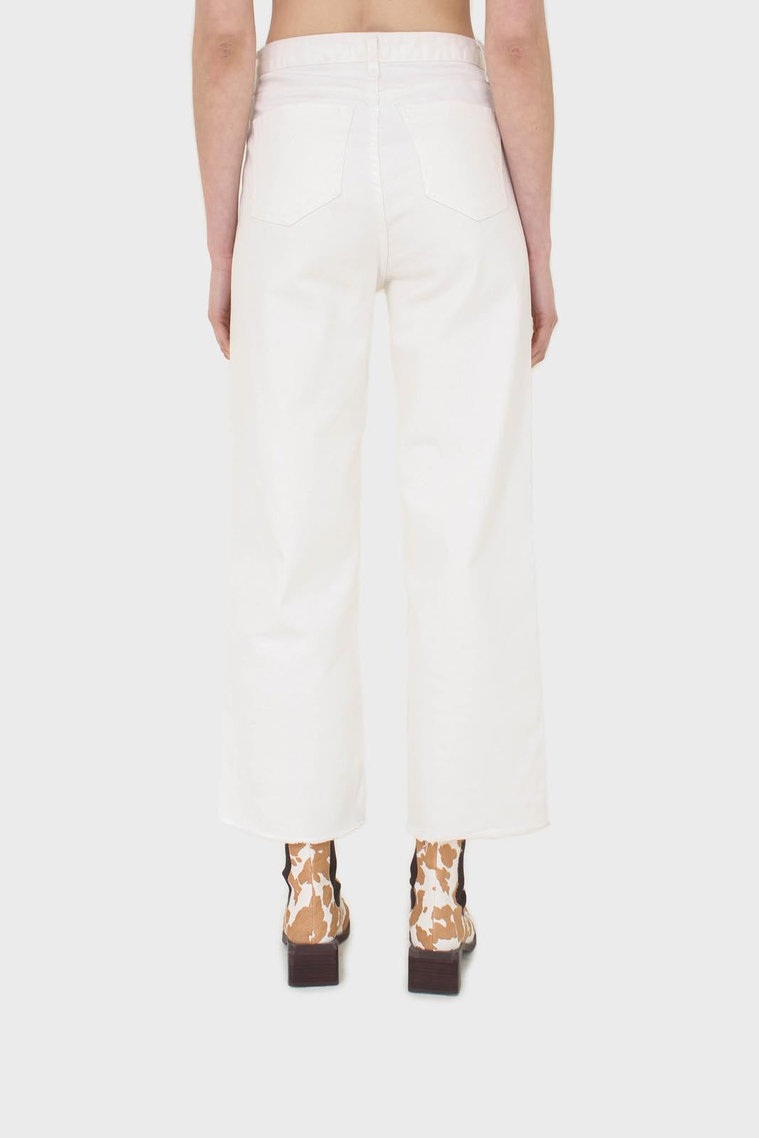 Ivory straight raw cut wide fit jeans - 839