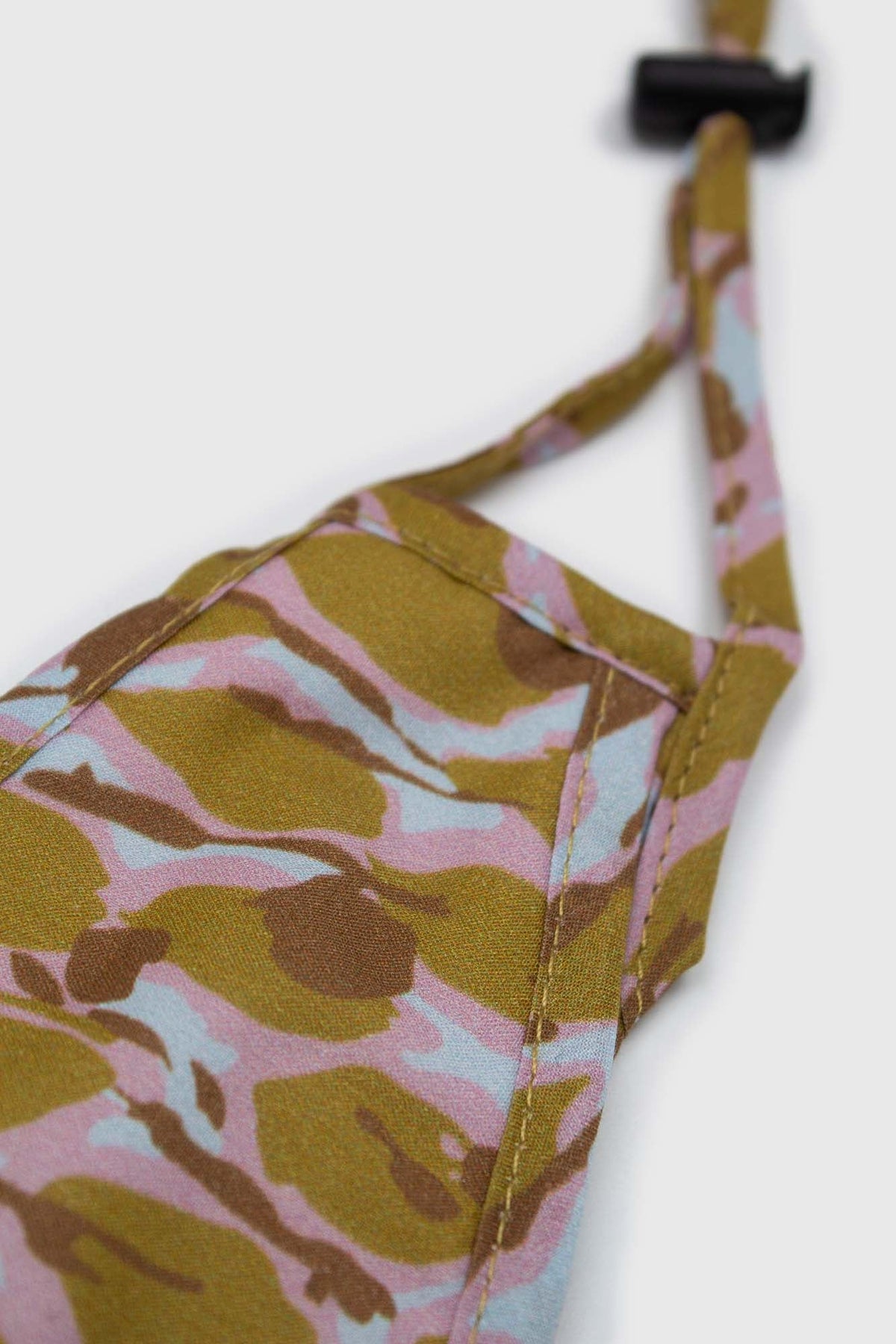 Mustard and pink abstract pattern face mask