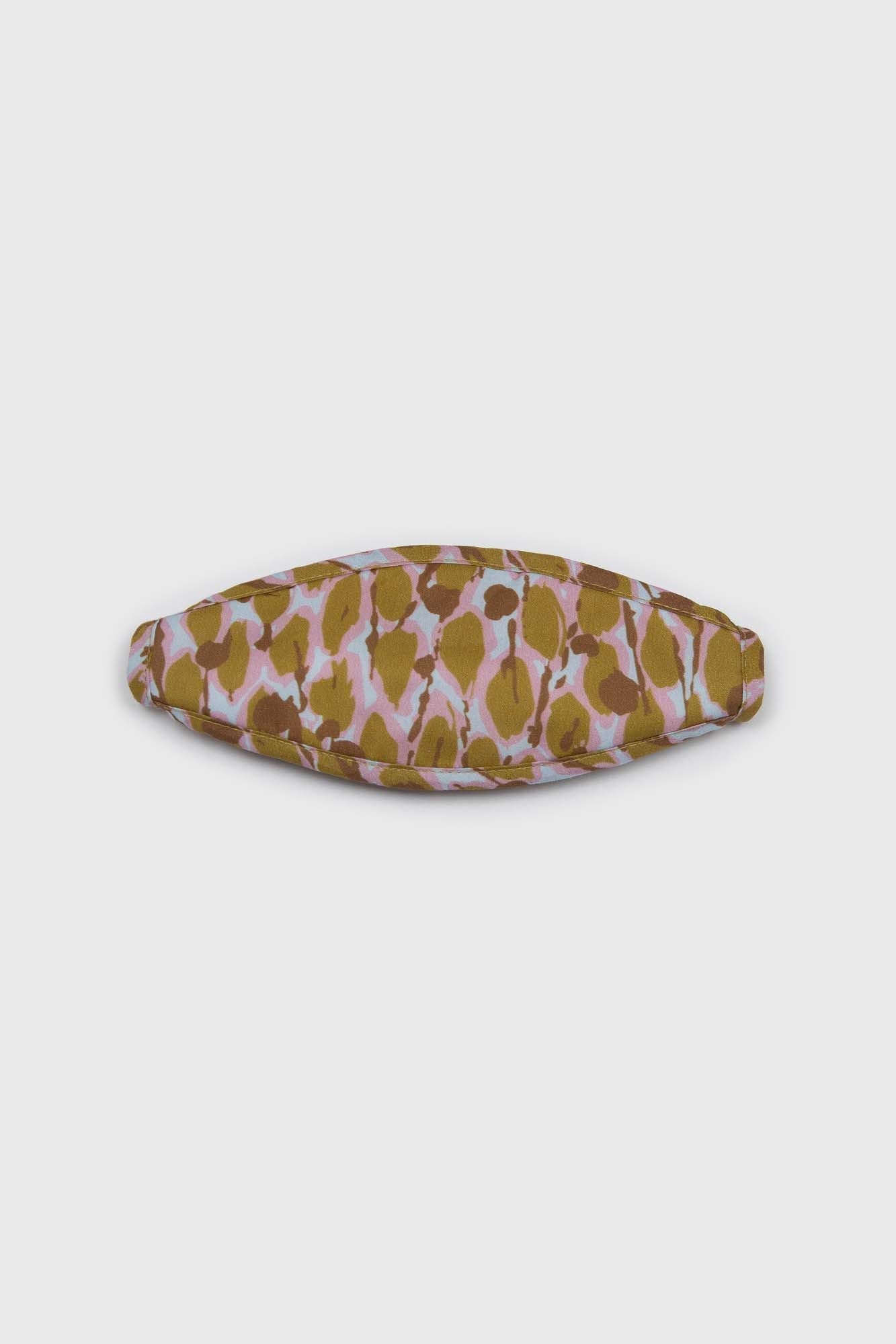 Mustard and pink abstract pattern face mask