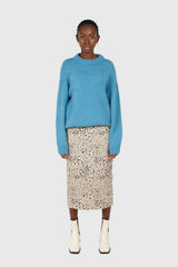 Bright blue oversized crew neck jumper