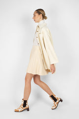 Ivory vegan suede oversized shirt