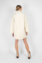 Ivory vegan suede oversized shirt