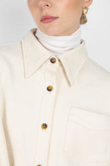 Ivory vegan suede oversized shirt