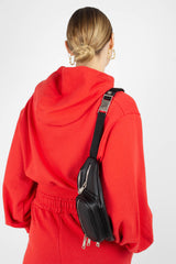 Red cropped hooded sweatshirt - set