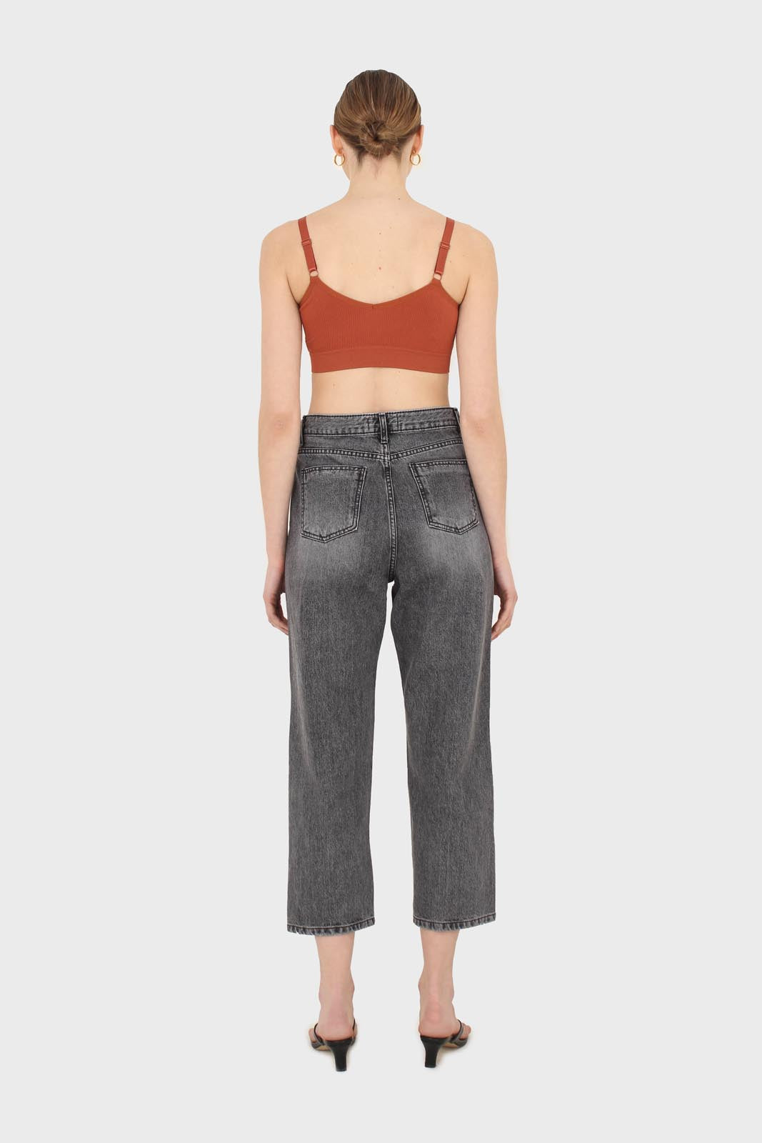 Grey washed mom jeans - 1335