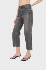 Grey washed mom jeans - 1335