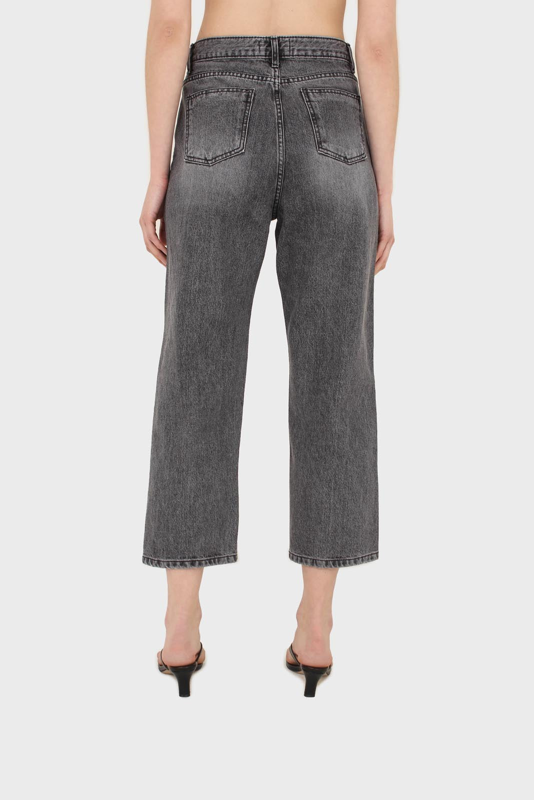 Grey washed mom jeans - 1335